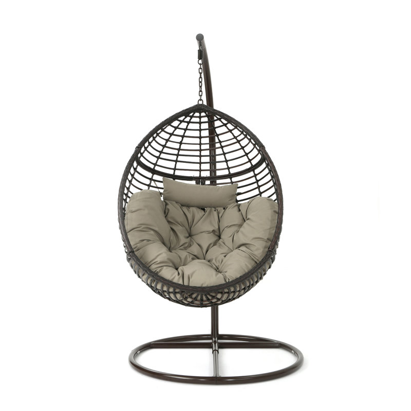 Parris Porch Swing with Stand, Brown