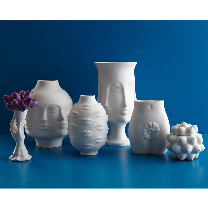 White Porcelain Conical Bouquet Table Vase