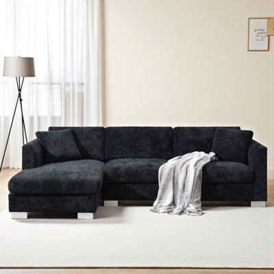 Modern Cloud Sectional Sofa,L-Shaped Luxury Couch Set With 2 Free Pillows by Ebern Designs