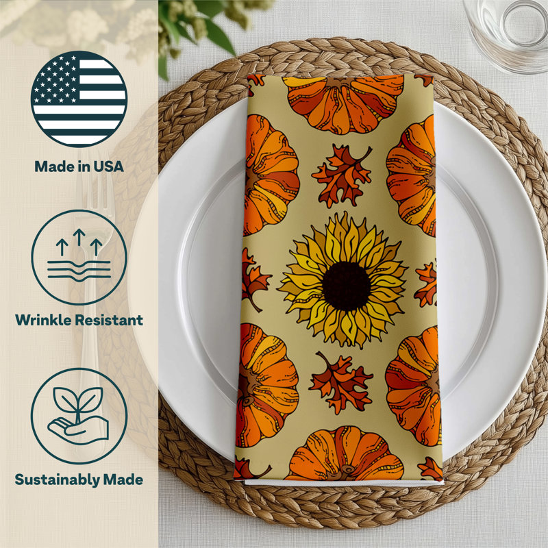 Polyester Floral Square Napkin