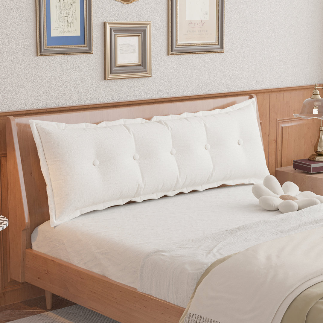 Sit-up Back Comfort Button Tufted Decorative Headboard Back Support Throw Pillow, Accent Body Pillow for Side Sleepers