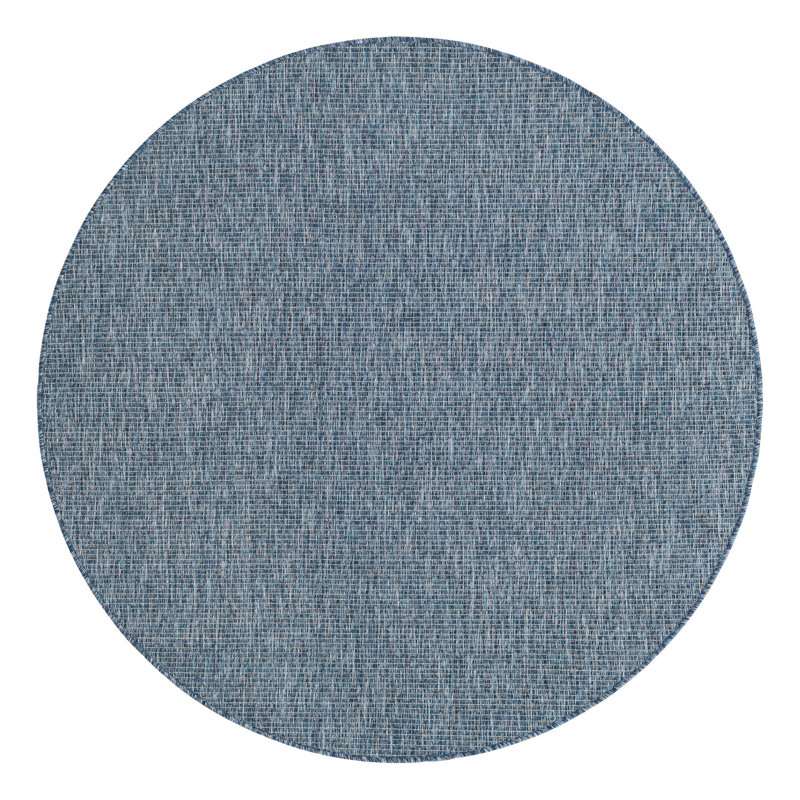 Avaughn Indoor/Outdoor Area Rug, Round 5', Blue