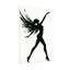 Silhouette abstraite ange avec des ailes qui flottent dansant Pose-1160812752