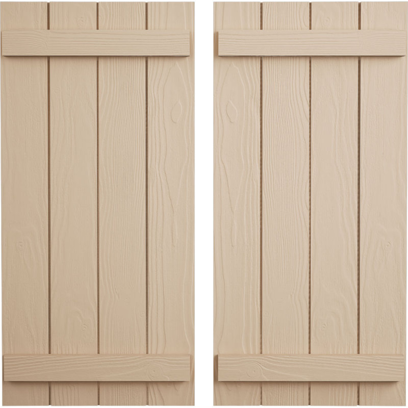 Volets Rustic, Texture sablée / brun clair apprêté, 22", H 48 po x l 22 po x P 1 po