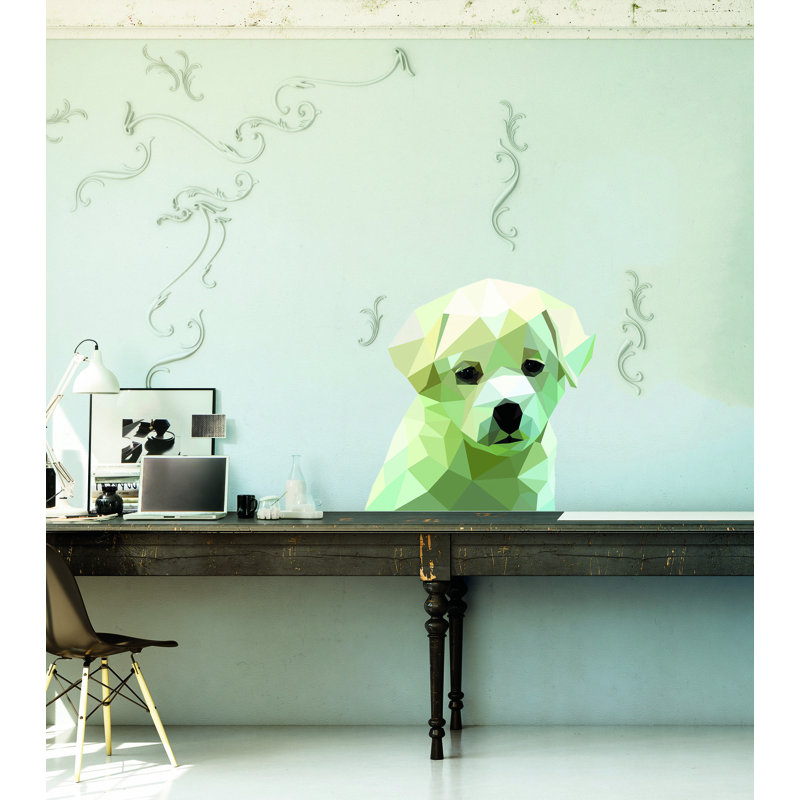 Adhésif décoratif chien polygonal, H 22 po x l 24 po