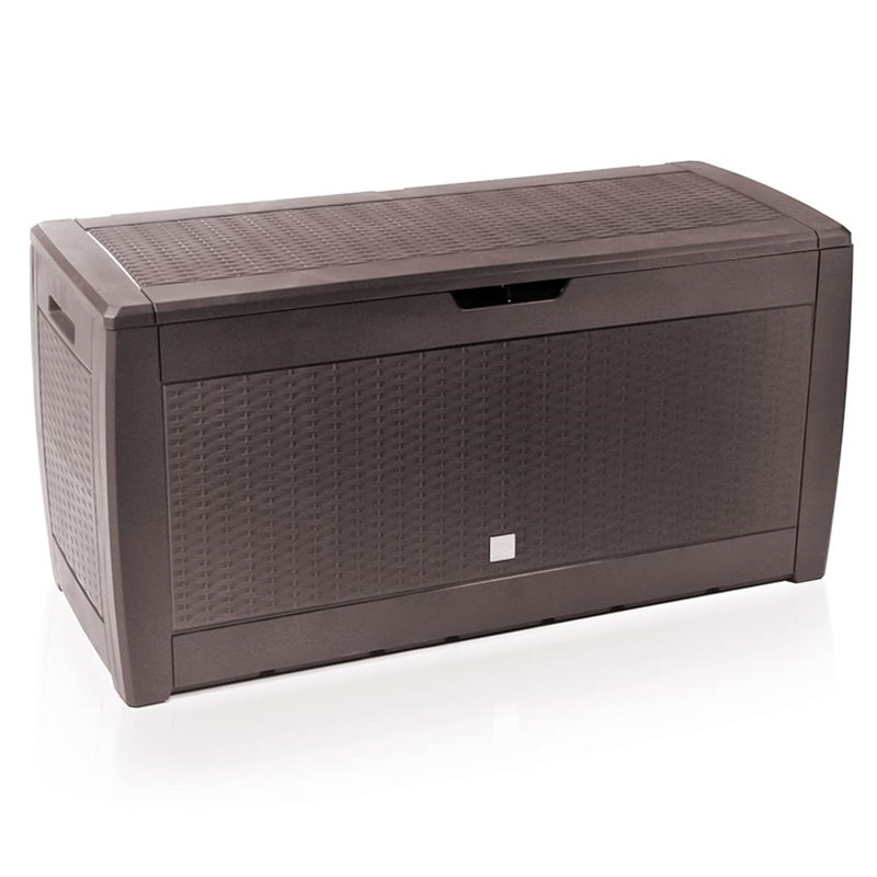 Lark Manor Carillo 119cm W 310L Plastic Deck Box in Brown