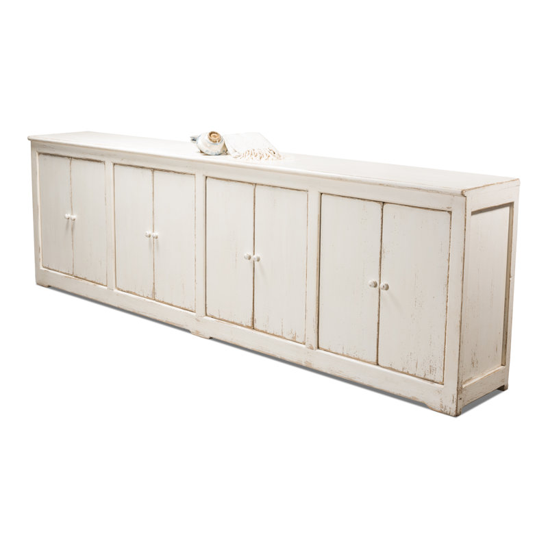Momeyer 122'' Solid Wood Sideboard, White/White