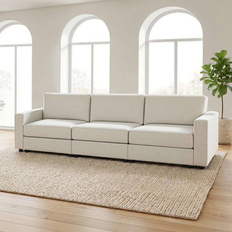 Canapé modulaire surdimensionné à 3 sièges modulaire, Beige clair