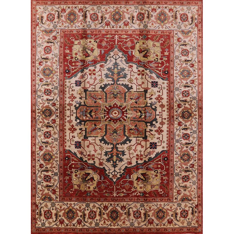 Tapis oriental orange / beige, Rectangle 8 pi x 12 pi