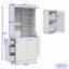 Armoire garde-manger en bois avec plateau en verre, station de charge, tiroirs, tablettes réglables et armoire-610926601