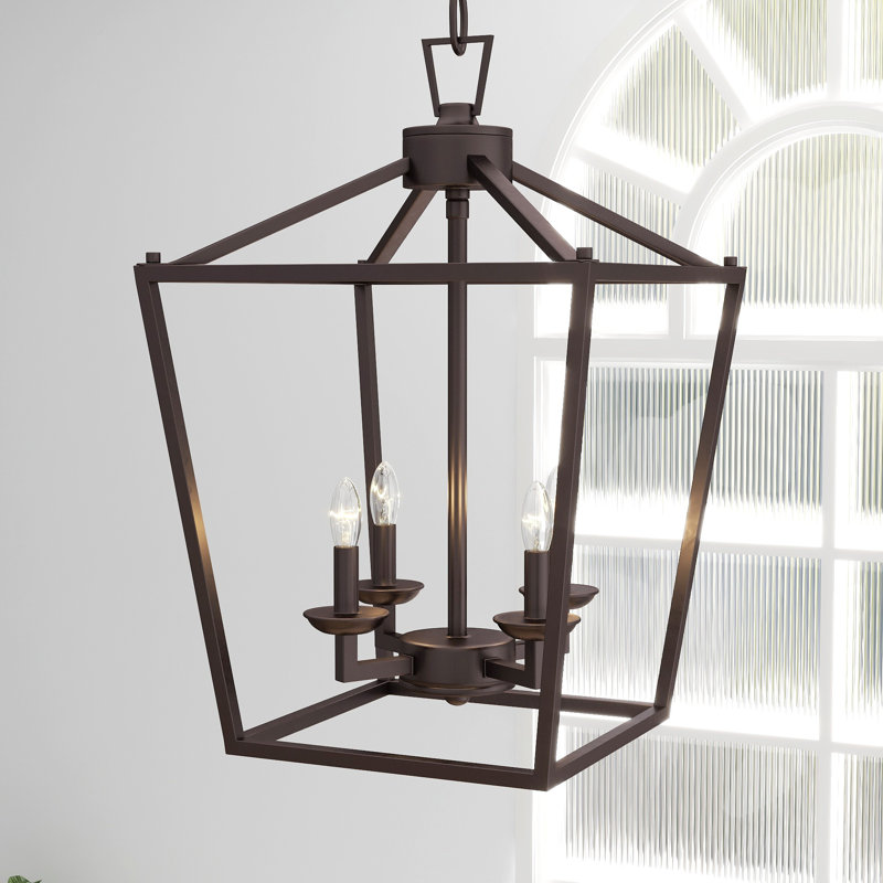 Luminaire suspendu géométrique à 4 lumières Dobson, Bronze