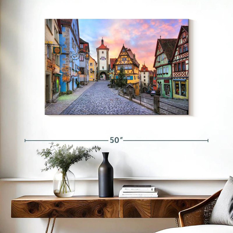 Rue Sirci pavée Rothenburg, H 26 po x l 39 po