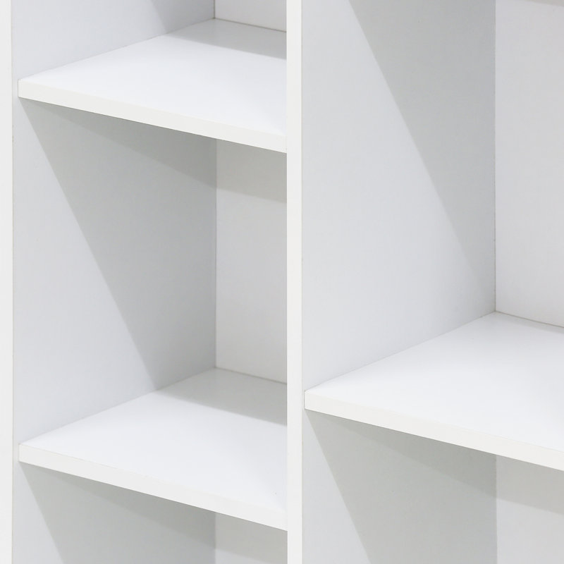 Gonzales 19.5" W Standard Bookcase, White, (7 Shelves) 41.7"H x 19.5"W x 9.4"D