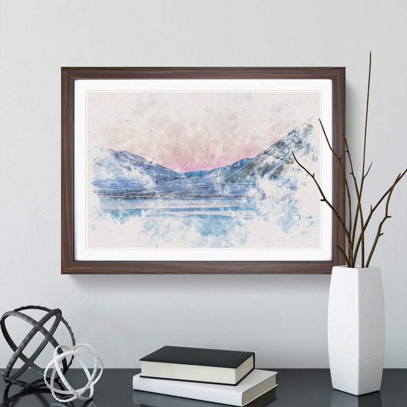 Moon over Iceland - Framed Print, 27cm H x 36cm W x 2cm D, Walnut Framed