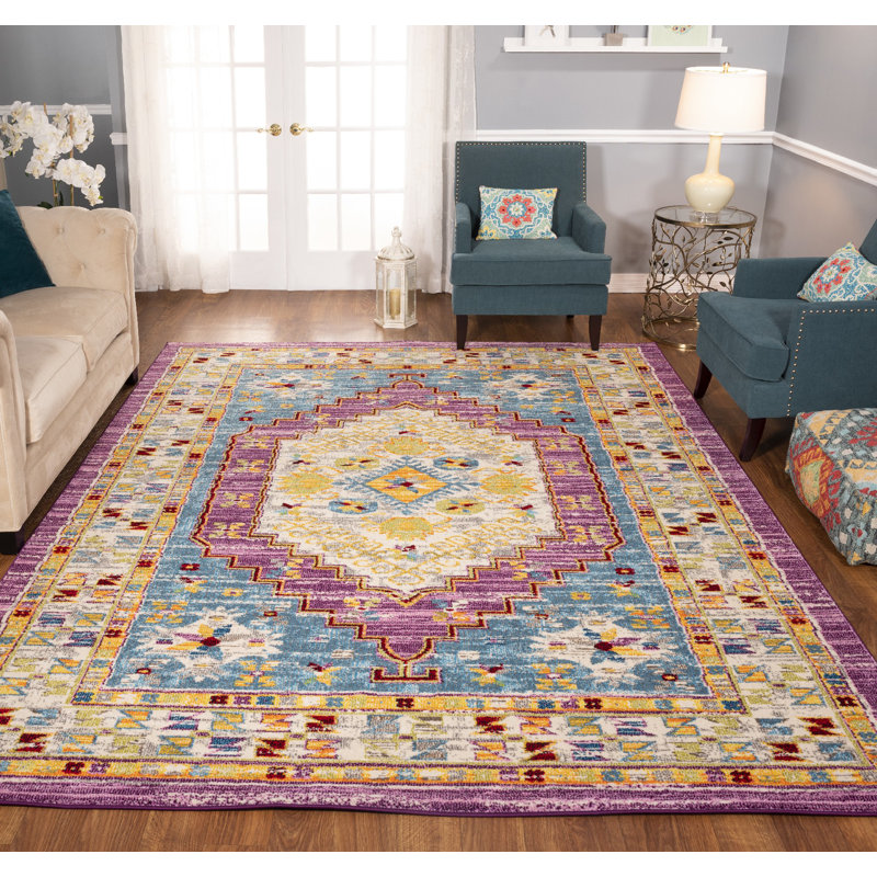 Larrick Oriental Indoor Rug, Rectangle 4'3" x 6'
