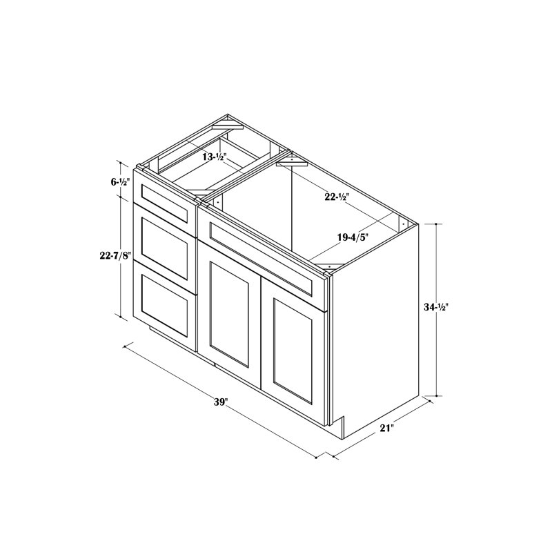 Disar 39'' White Single Bathroom Vanity with Drawer Left