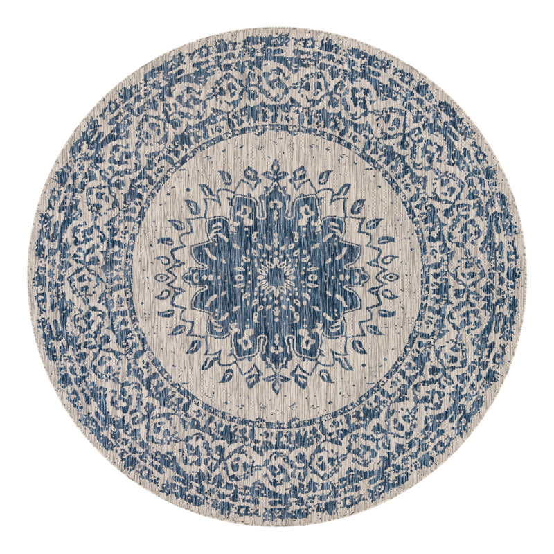 Ornate Lamotte Indoor/Outdoor Area Rug, Round 7'10"