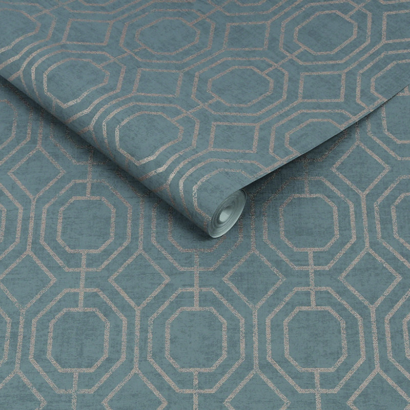 Superfresco Easy Luxe Geometric Wallpaper, Charcoal