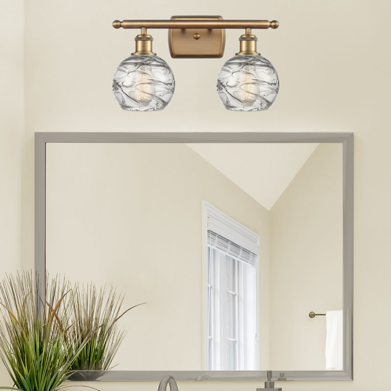 Éclairage pour meuble-lavabo à intensité variable Halvorson, Laiton brossé, Oui, Transparent