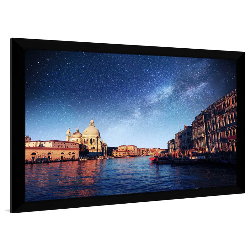 «Milky Way Sea II», reproduction d'impression encadrée, H 27,5 po x l 39,5 po x P 0,75 po, Cadre noir