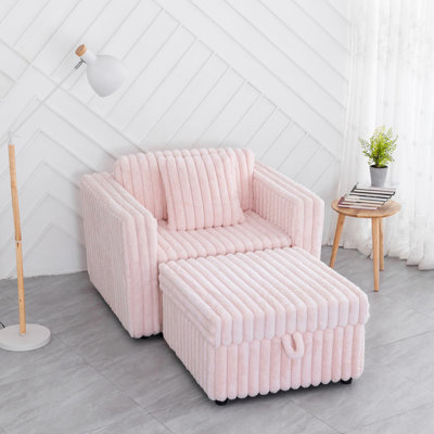 Single Sofa, Ottoman With Hydraulic Lift, Living Room Couch