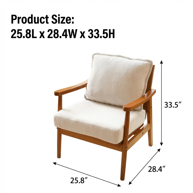 Chaise d'appoint moderne avec structure en bois massif et revêtement en tissu doux