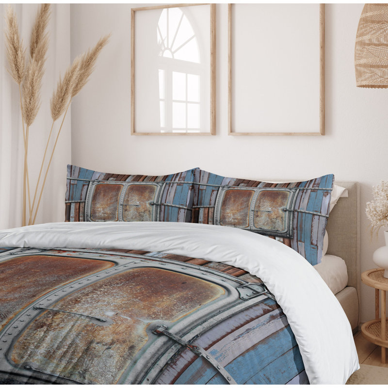 Marine Rustic Queen Duvet Cover Set with Pillow Shams