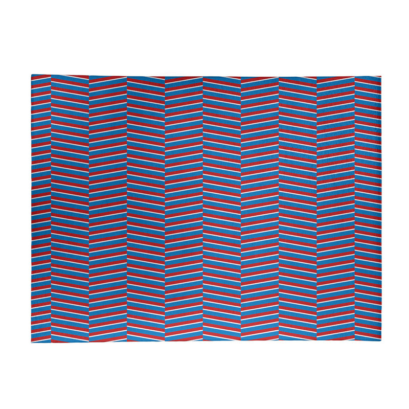 Tapis bleu/rouge fait main, Rectangle 8 pi x 10 pi