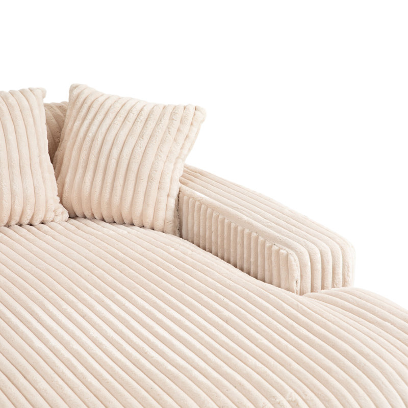 Upholstered Chaise Lounge, Beige