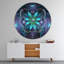 Fractale fleur bleue, art numérique - horloge murale moderne-34140890