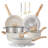 16PCS Pots And Pans Set Non Stick Cookware Set Nonstick With Cooking Set (White, 16Pieces)