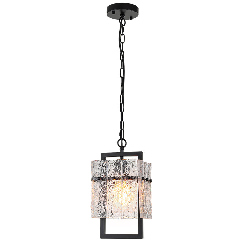 Luminaire suspendu moderne noir pour îlot de cuisine, éclairage en cristal pour îlot de cuisine avec luminaires suspendus en verre ondulé 