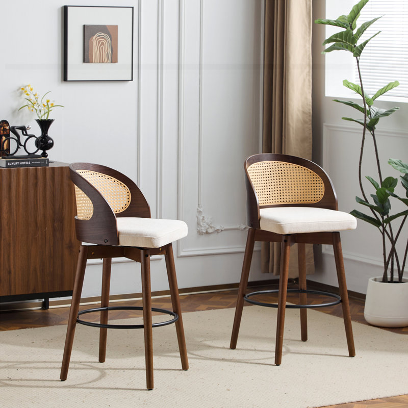 Ensemble de 2 tabourets de bar Como, Beige