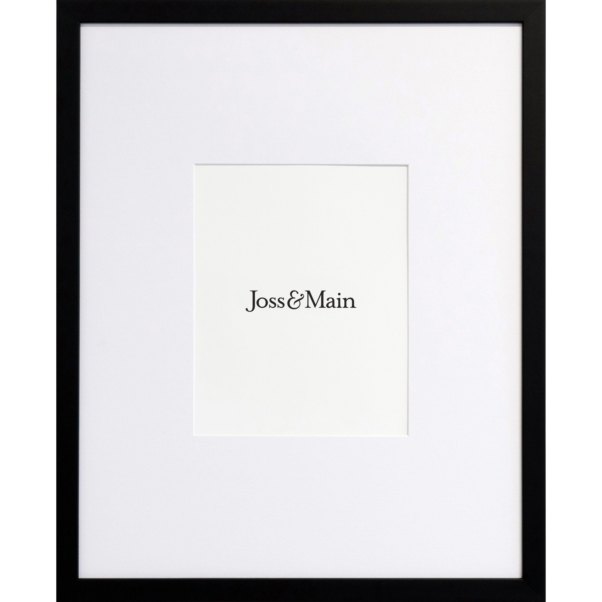 Naya Wood Beveled Picture Frame with Mat, Black, 18" x 24"