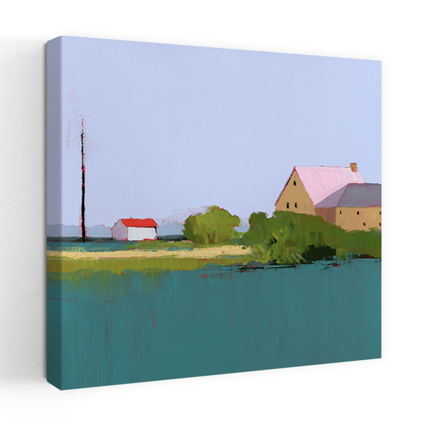 August Grove® Countryside Abstract Contemporary Lavender Architecture ...
