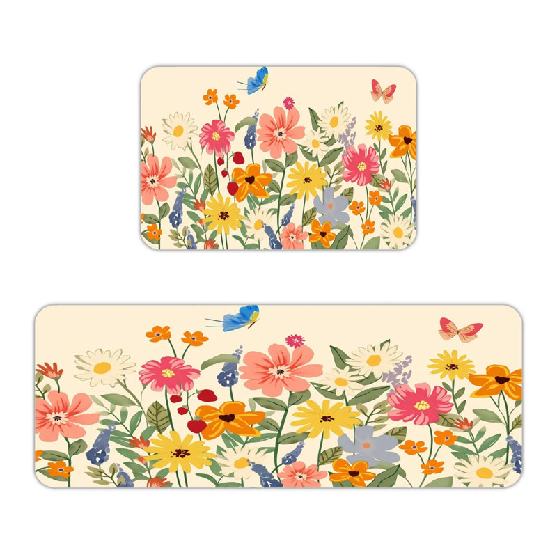Ensemble de 2 tapis de cuisine colorés et colorés