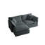 Chenille grise avec 2 sièges. Haut tissu, structure en bois robuste, canapé modulaire Seating Relaxing Seating, gris. Matériaux, salon confortable