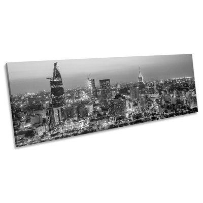 Ho Chi Minh Vietnam B&W - Wrapped Canvas Panoramic Print