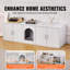 White Cat Litter Box Enclosure with 5 Doors – Heavy Duty Loading 300 lbs
