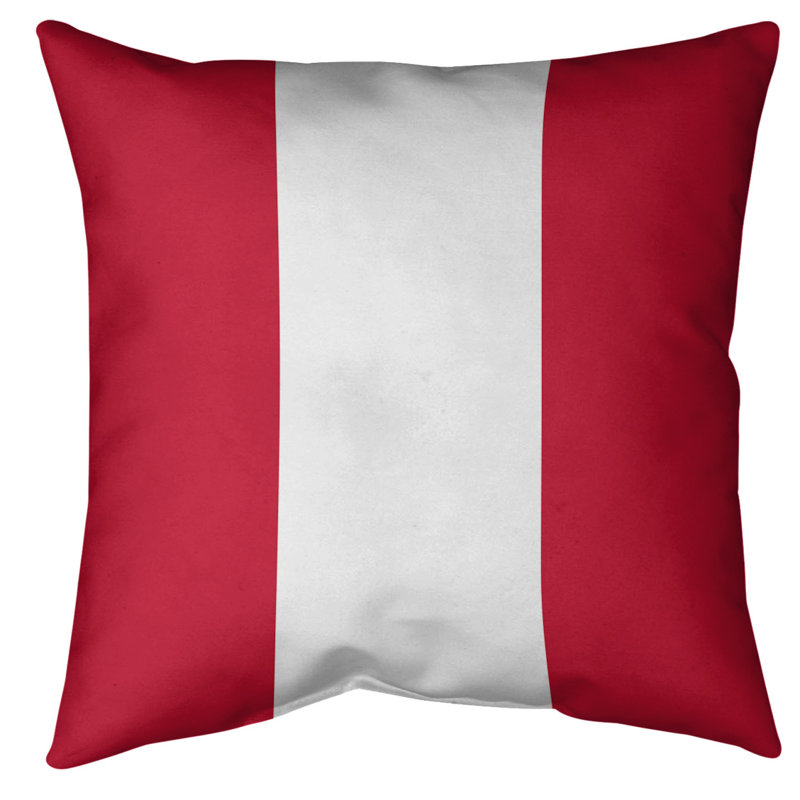 Housse de coussin décoratif en football atlanta retour, 14 po x 14 po, Rouge / Blanc, Polyester filé