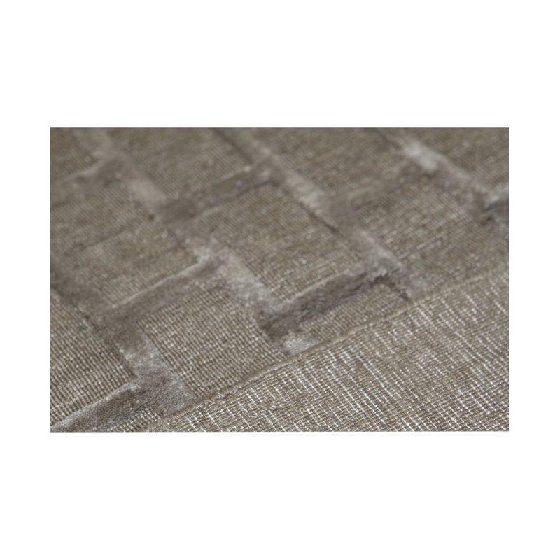 Cotton Geometric Area Rug in Brown