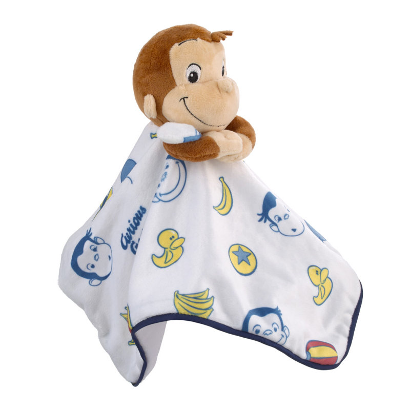 NoJo Welcome to the Universe Baby Curious George Plush Security Baby Blanket
