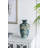 Handcrafted Ceramic Vase With Organic Reactive Glaze Finish, Unique Blue-And-White Surface Variation, Ideal For Decorative Display Or Fresh Floral Arrangements.