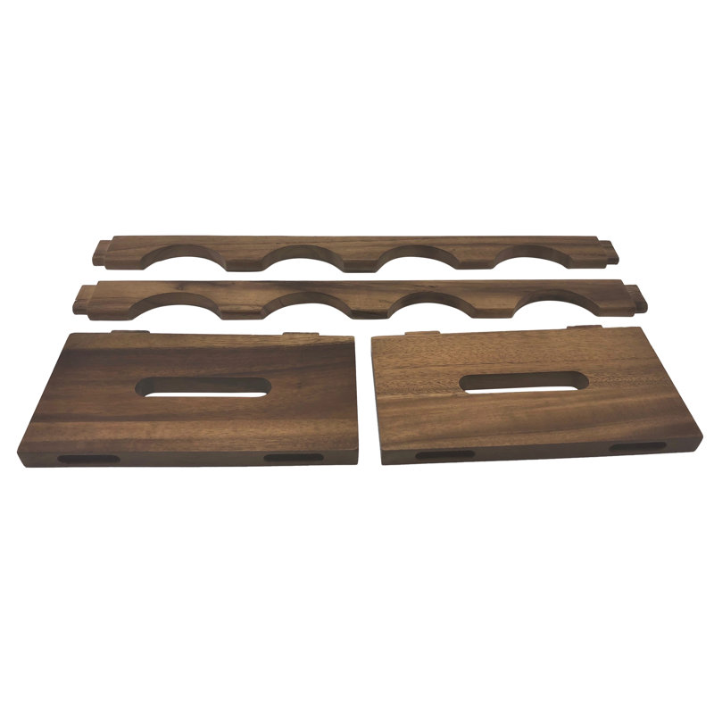 Acacia Wood Stackable 4 Bottle Wine Rack