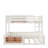 Twin XL over Queen Bunk Bed with Ladder, Guardrails, Pegboard & Bookshelf, Beige-775548860-775548863