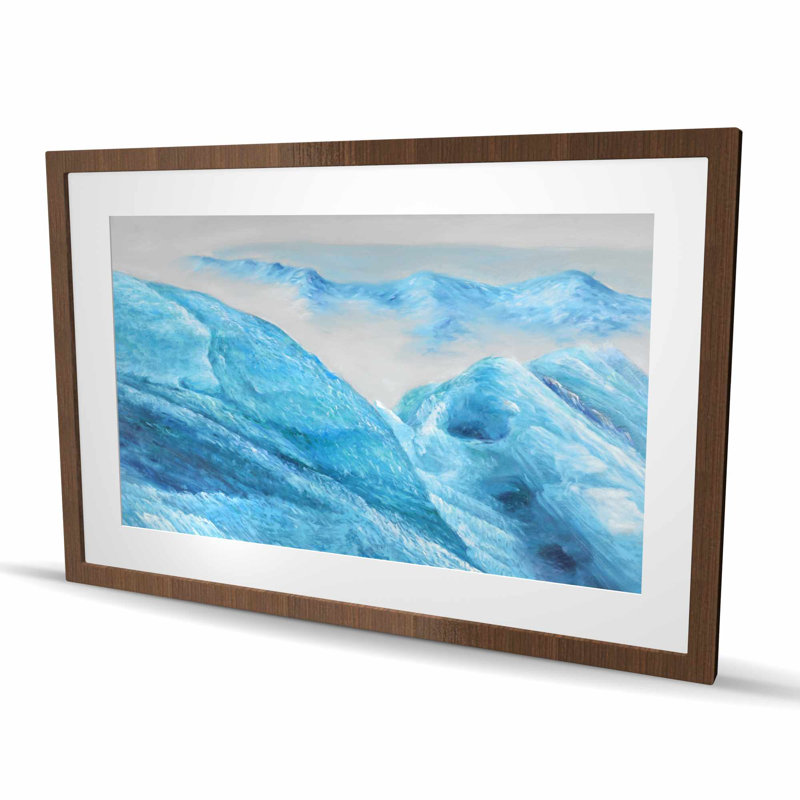 Icebergs - impression mate encadrée décorative pour la maison, Brun, H 24 po x l 36 po