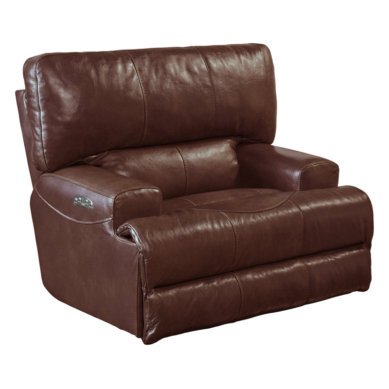 Fauteuil inclinable électrique en cuir véritable de 50 po de largeur