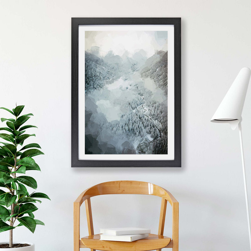 Forest in Winter - Framed Print, Black, 45cm H x 63cm W x 2cm D