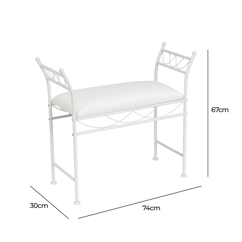 Arand Cotton Upholstered Bench, White