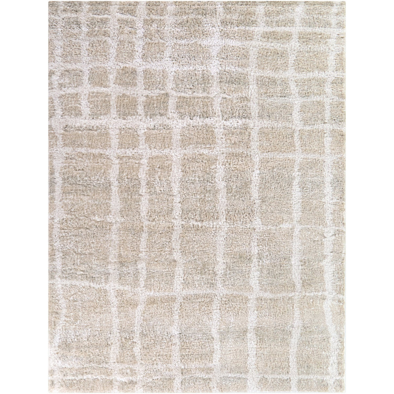 Odele Taupe Abstract Striped Area Rug, Rectangle 7'10" x 10'